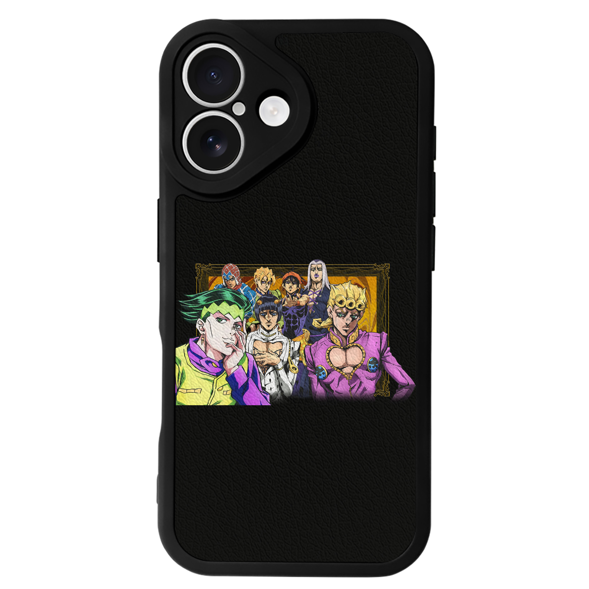 （画像用） ジョジョの奇妙な冒険 ジョルノ?ジョバァーナ JoJo's Bizarre Adventure Giorno Giovanna 【iPhone 16シリーズ対応】シリコンスマホケース（レザー調） 材質：シリコン